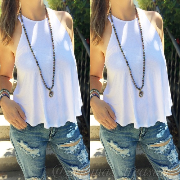 Atid Clothing Tops - Racer Back Basic White Tank